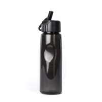 2020 Limited Time High Quality 700 Ml Black Gym Sport Water Plastic Bottle With Straw