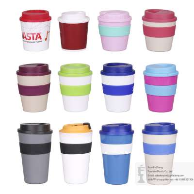 Plastic coffee cup with lids with logo bulk dishwasher safe