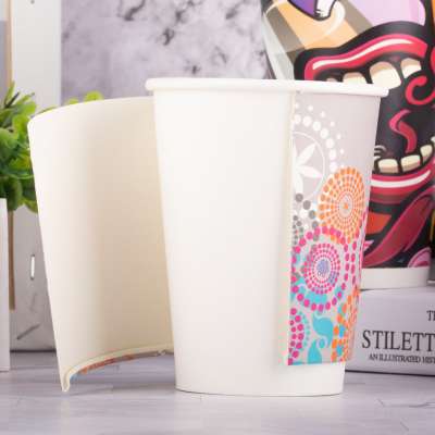 Double Wall Paper Cup Custom Paper Coffee Cup For Hot Coffee With Plastic Cover Customization Printing