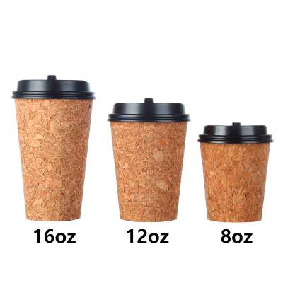 New Products Promotion Portable Reusable Cork Plastic Coffee Mug Drinking Coffee Cup With Lid